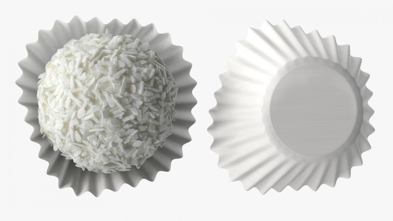 3D Coconut and White Chocolate Candy Ball model