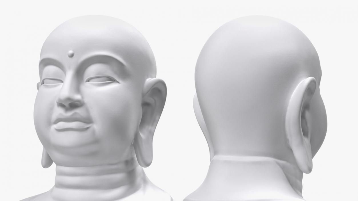 3D model Dizang Buddha Sculpture White Stone