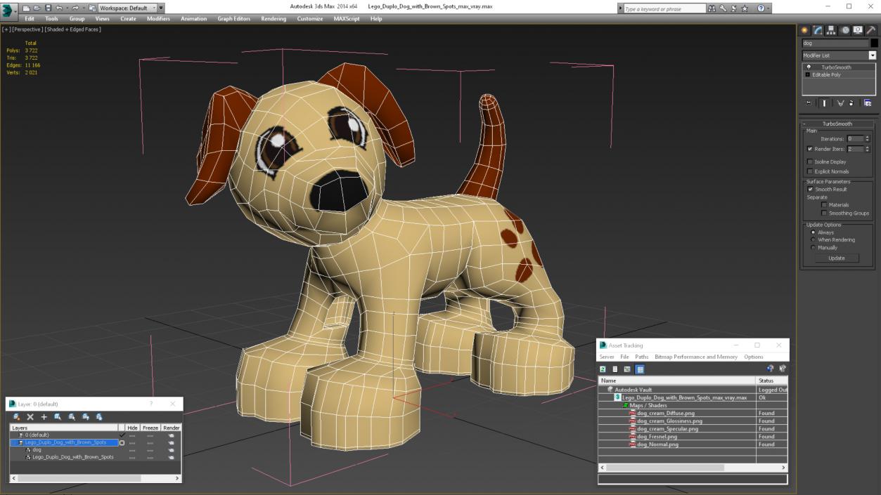 3D Lego Duplo Dog with Brown Spots