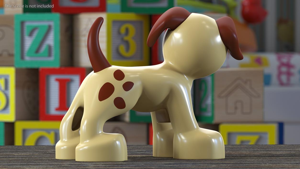 3D Lego Duplo Dog with Brown Spots