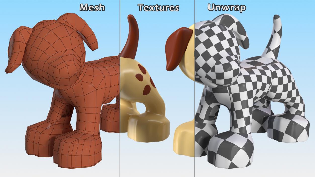 3D Lego Duplo Dog with Brown Spots