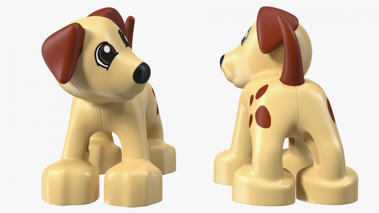 3D Lego Duplo Dog with Brown Spots