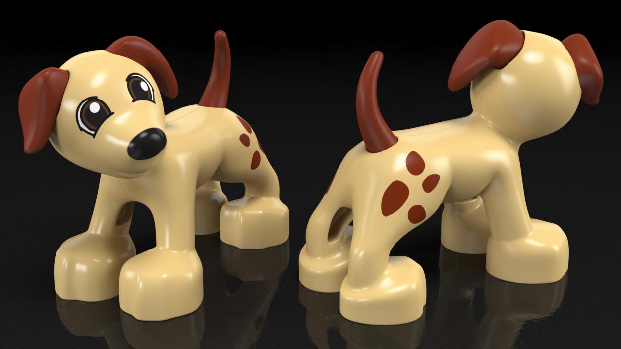 3D Lego Duplo Dog with Brown Spots