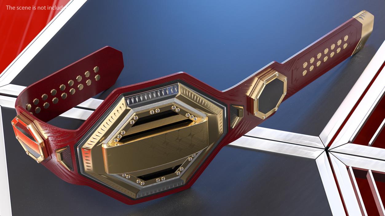 3D Gold Champion Belt model