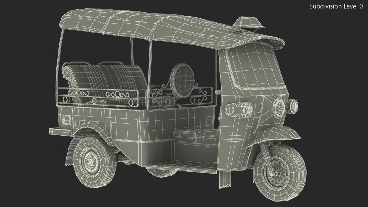 Three Wheeler Auto Rickshaw Rigged 3D model