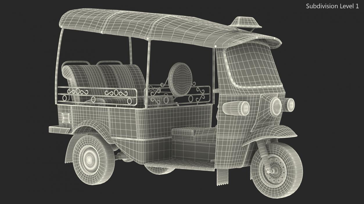 Three Wheeler Auto Rickshaw Rigged 3D model