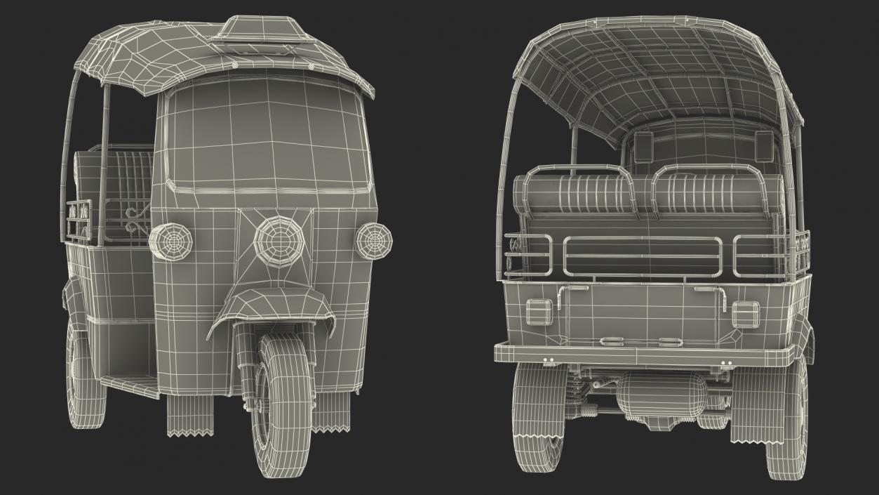 Three Wheeler Auto Rickshaw Rigged 3D model