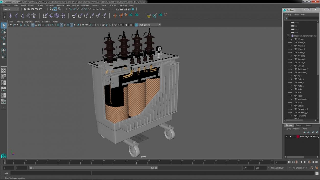 3D Electrical Transformer Basic Construction