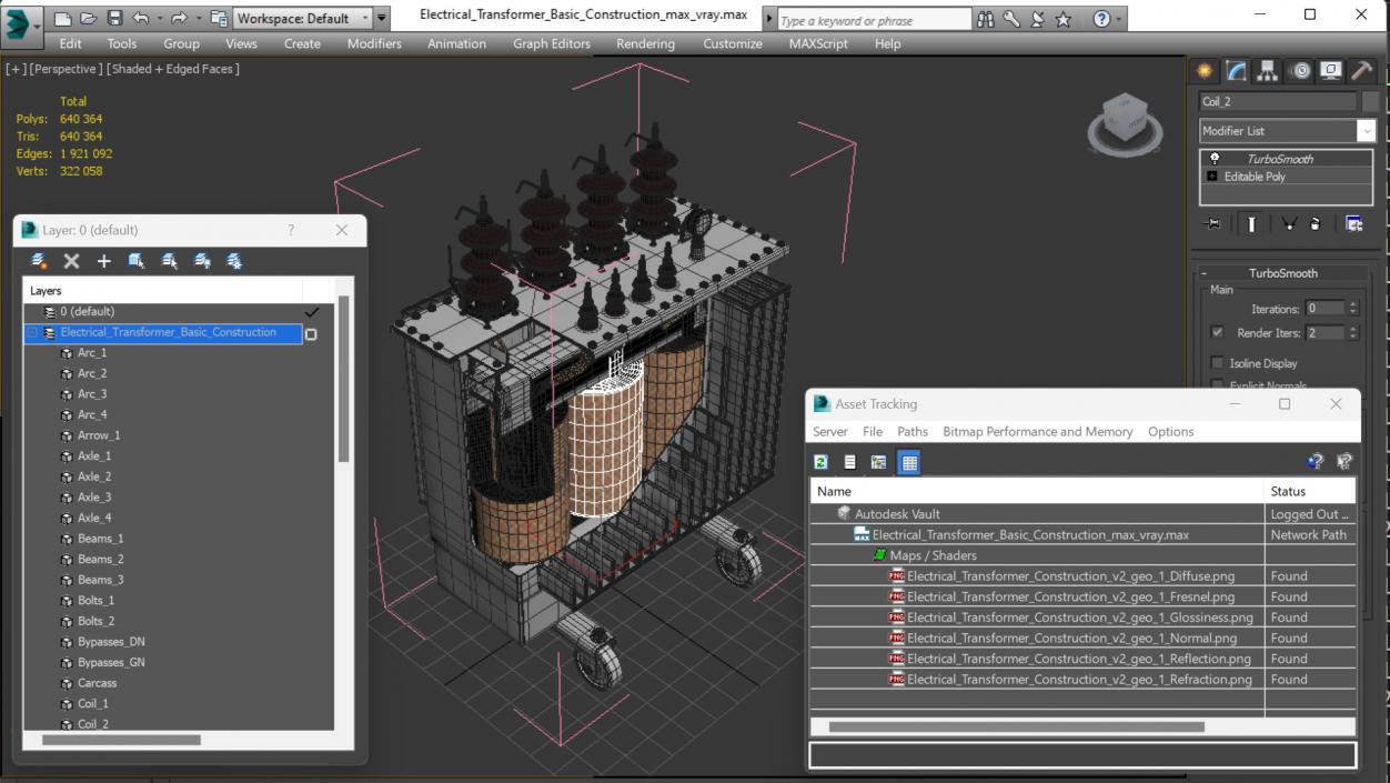 3D Electrical Transformer Basic Construction