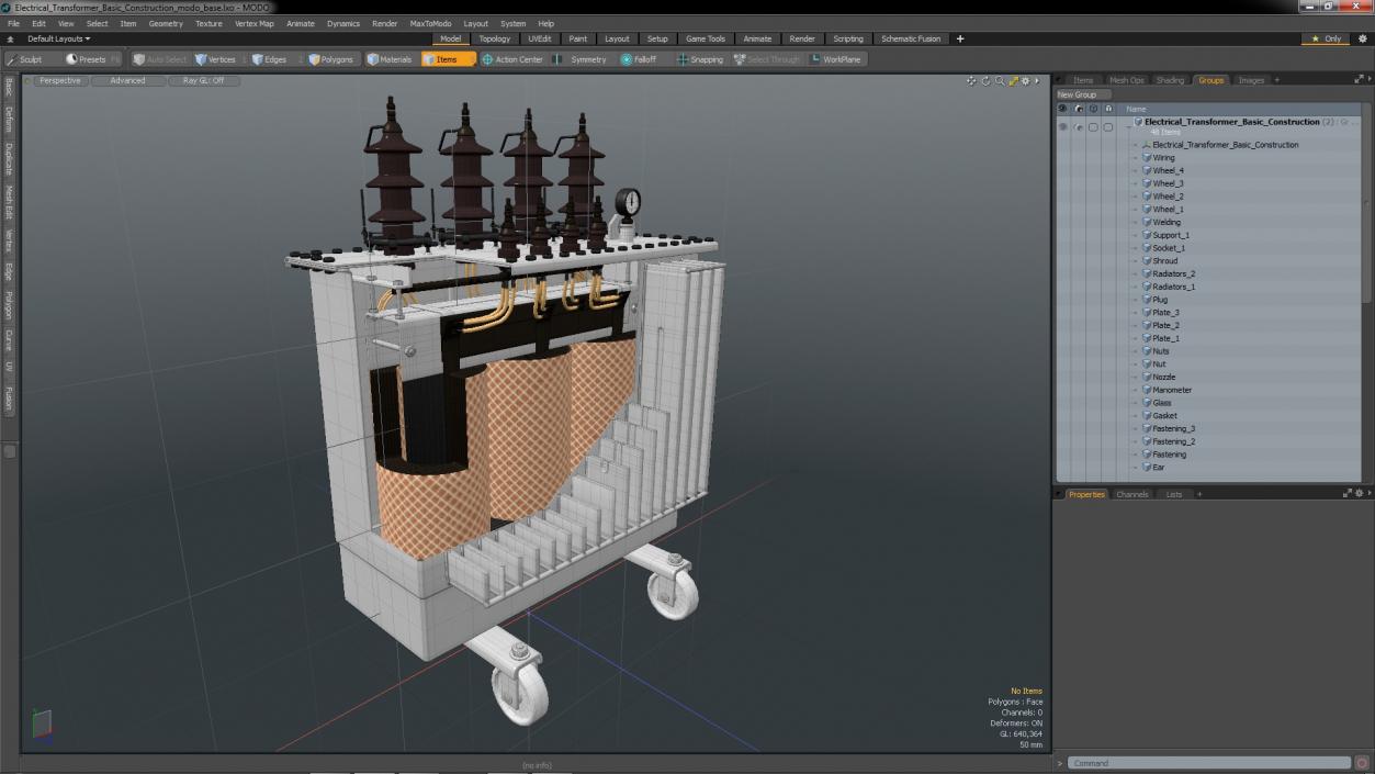 3D Electrical Transformer Basic Construction