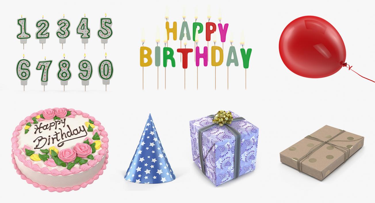 Happy Birthday 3D Models Collection 2 3D