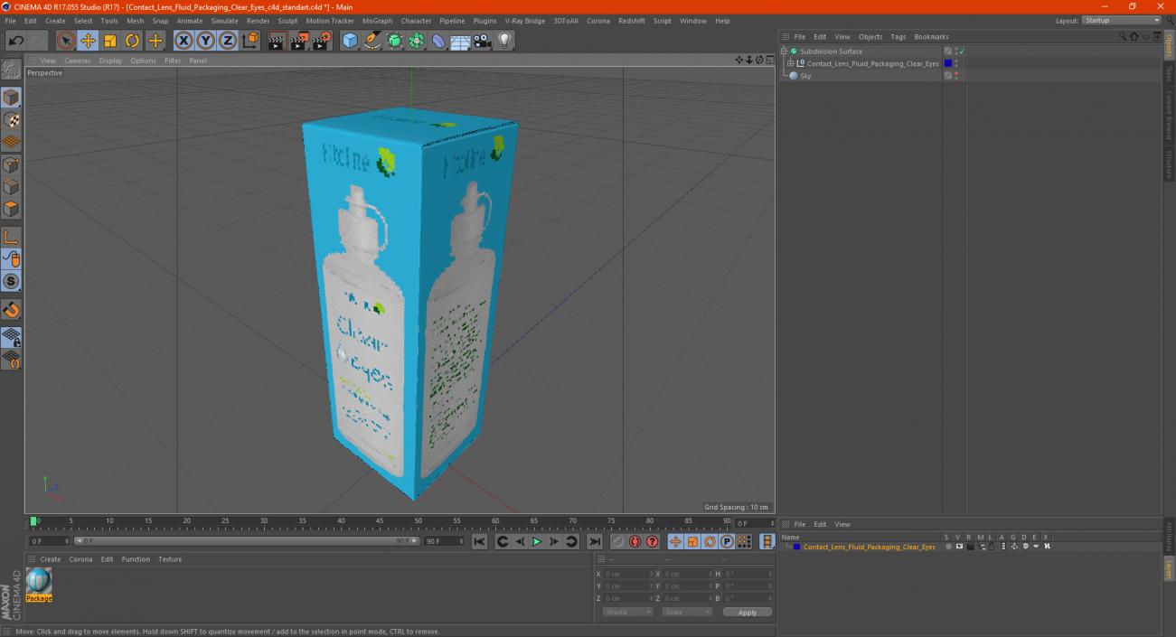 Contact Lens Fluid Packaging Clear Eyes 3D model