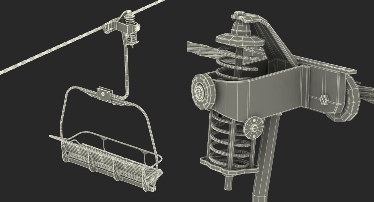 3D model Aerial Ski Lift