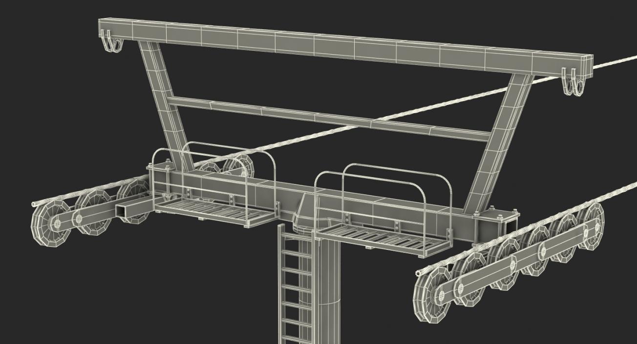 3D model Aerial Ski Lift