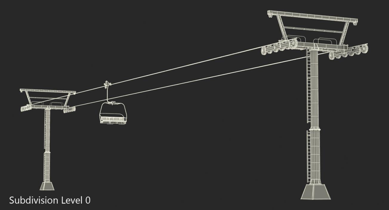 3D model Aerial Ski Lift