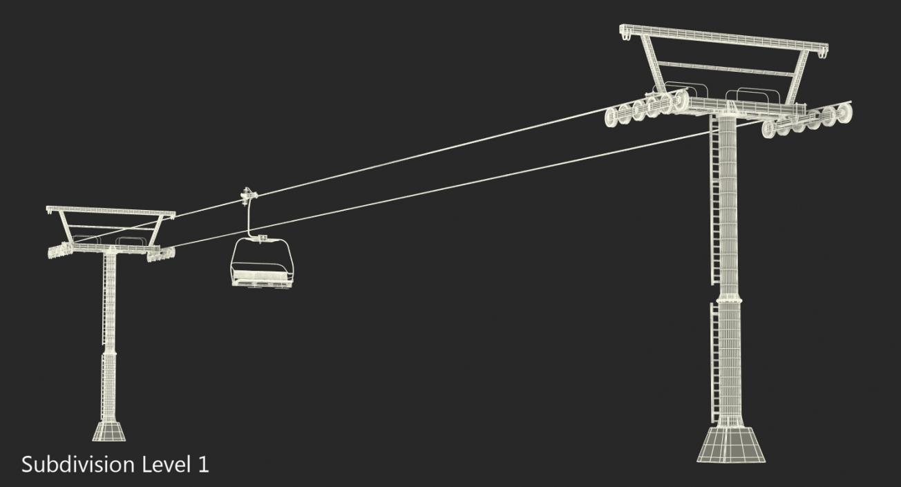 3D model Aerial Ski Lift