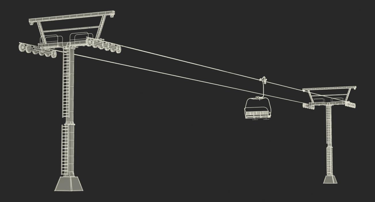 3D model Aerial Ski Lift