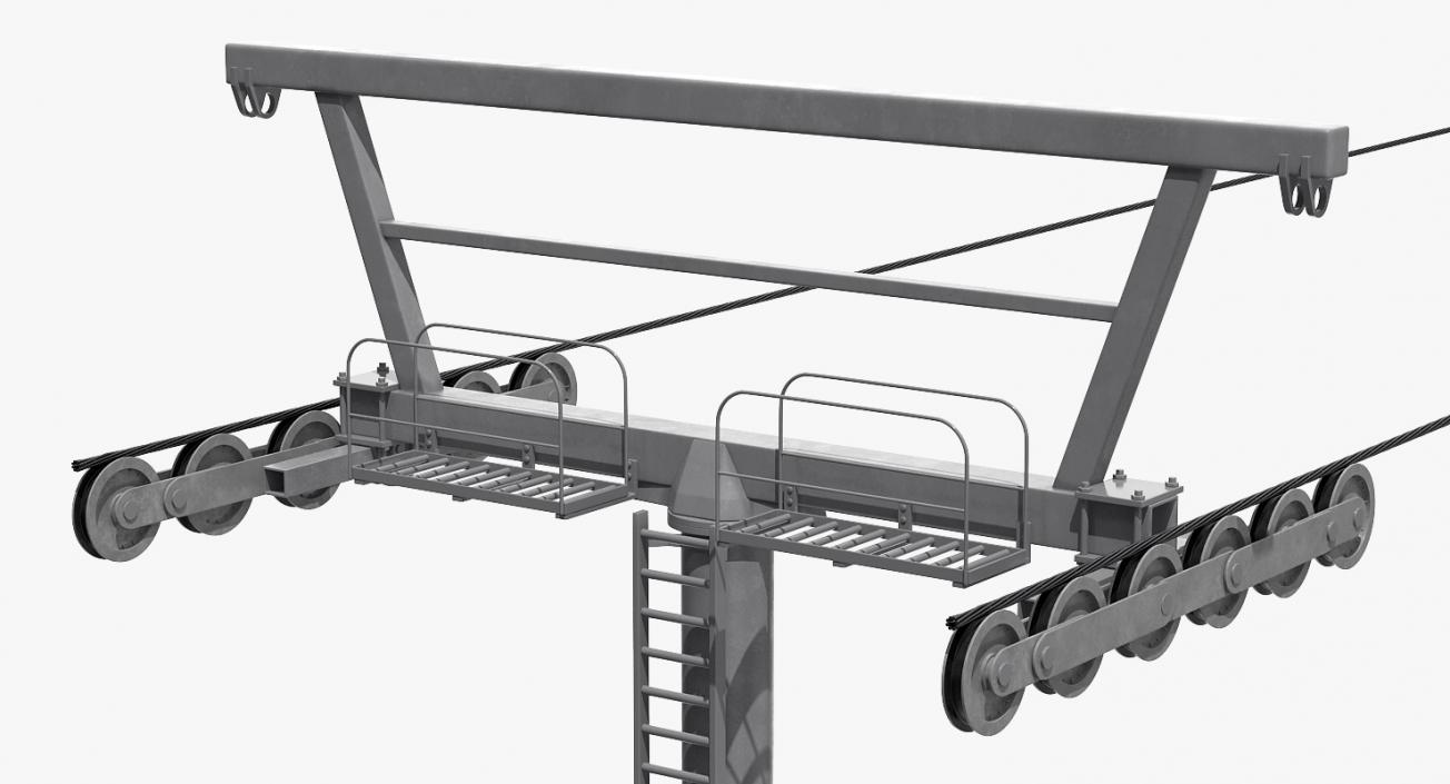 3D model Aerial Ski Lift