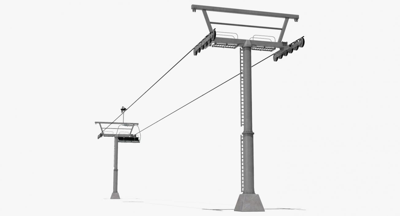 3D model Aerial Ski Lift