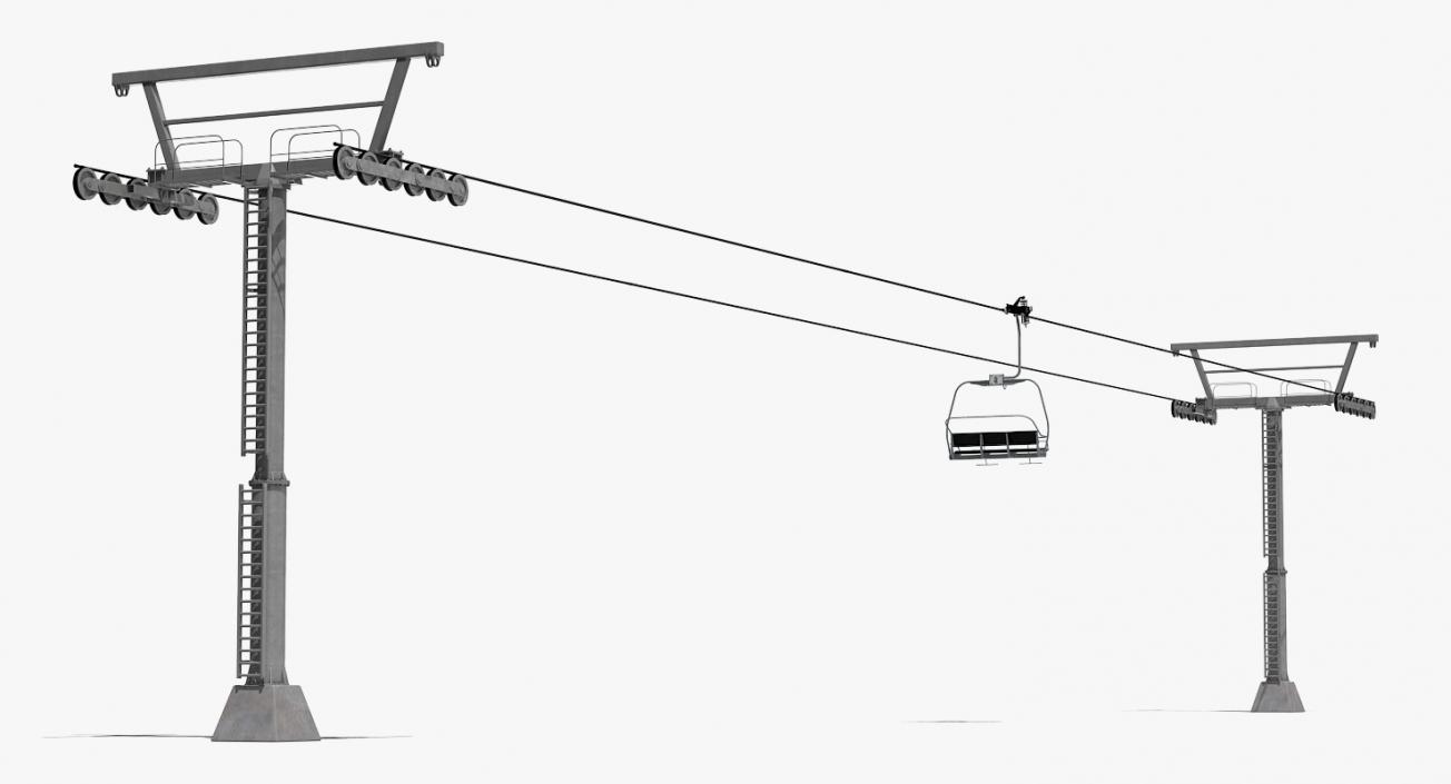 3D model Aerial Ski Lift