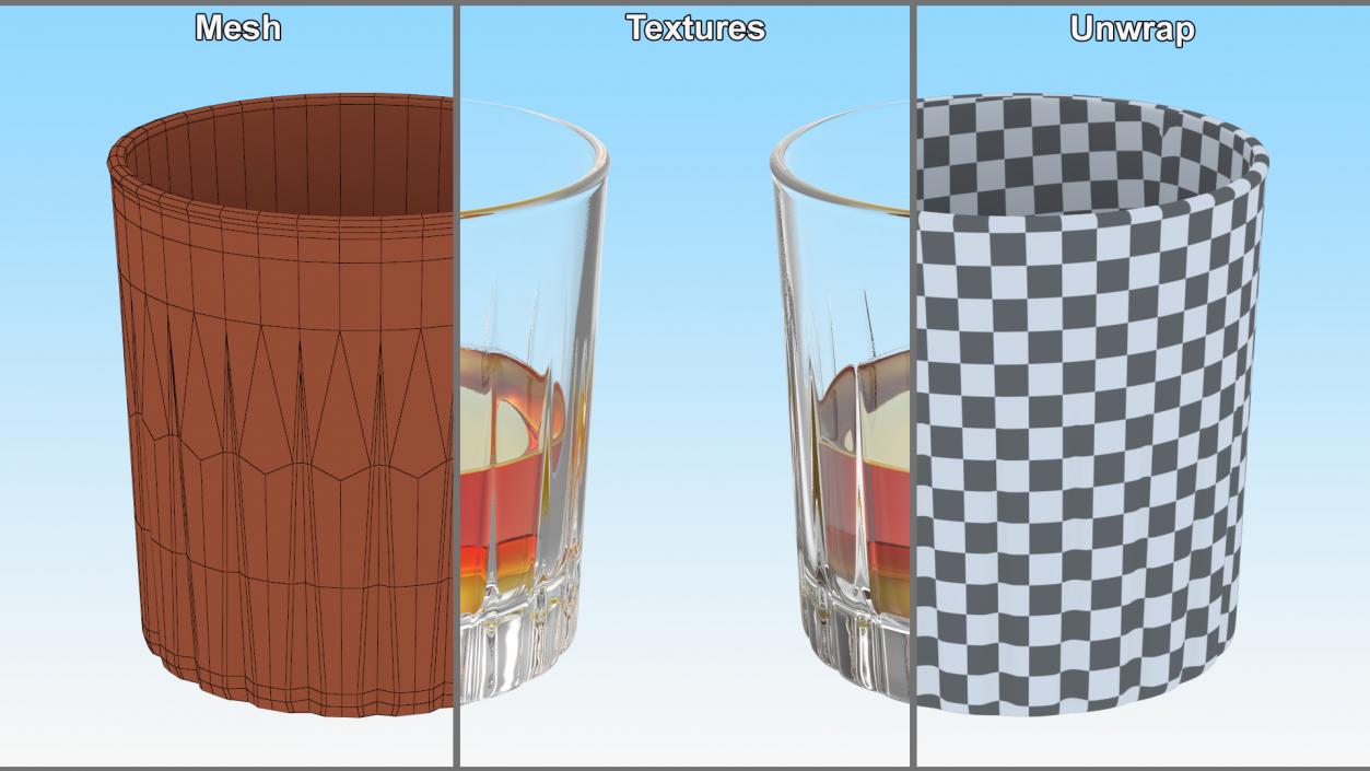 3D European Crystal Rocks Glass With Whiskey