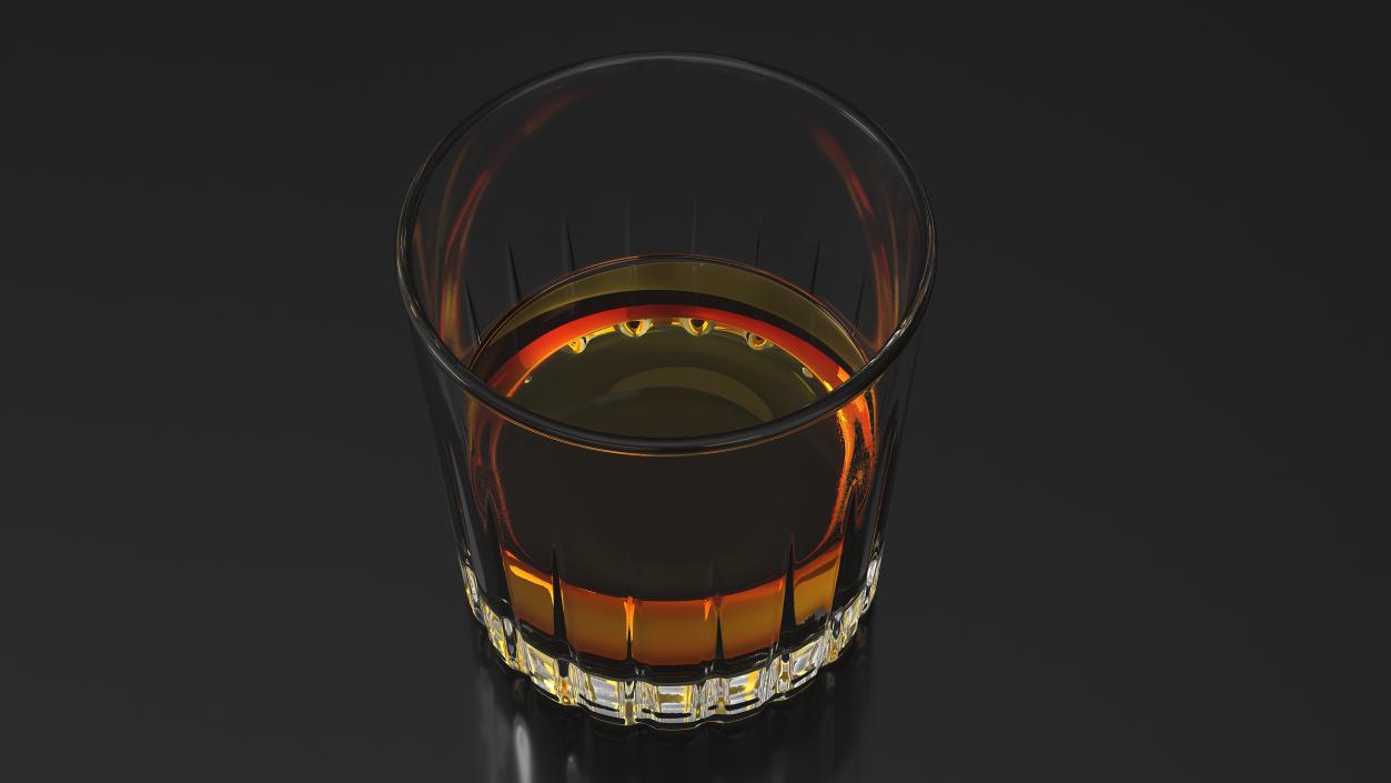 3D European Crystal Rocks Glass With Whiskey