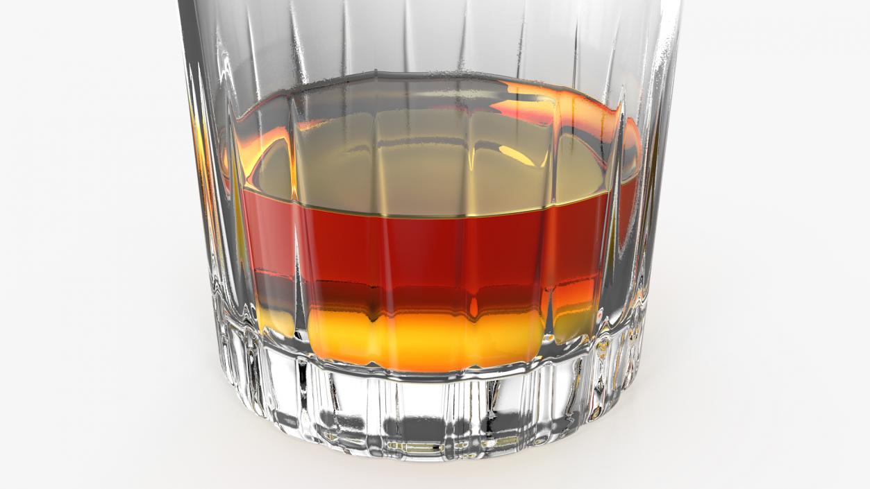 3D European Crystal Rocks Glass With Whiskey