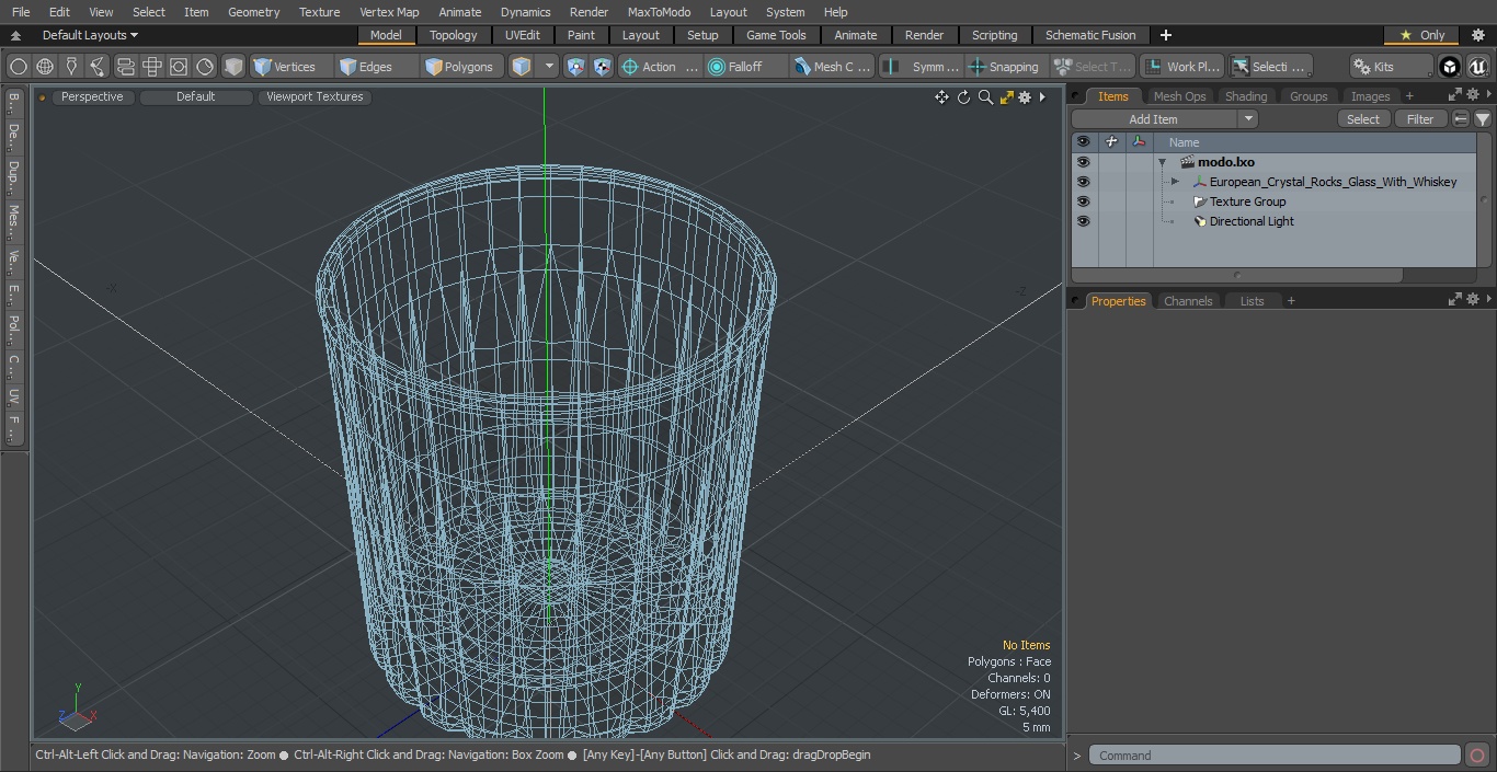 3D European Crystal Rocks Glass With Whiskey