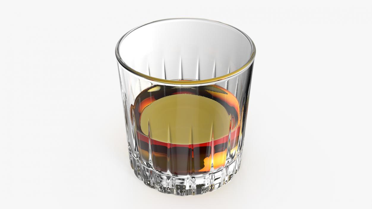 3D European Crystal Rocks Glass With Whiskey