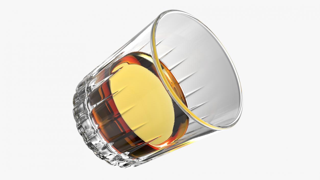 3D European Crystal Rocks Glass With Whiskey