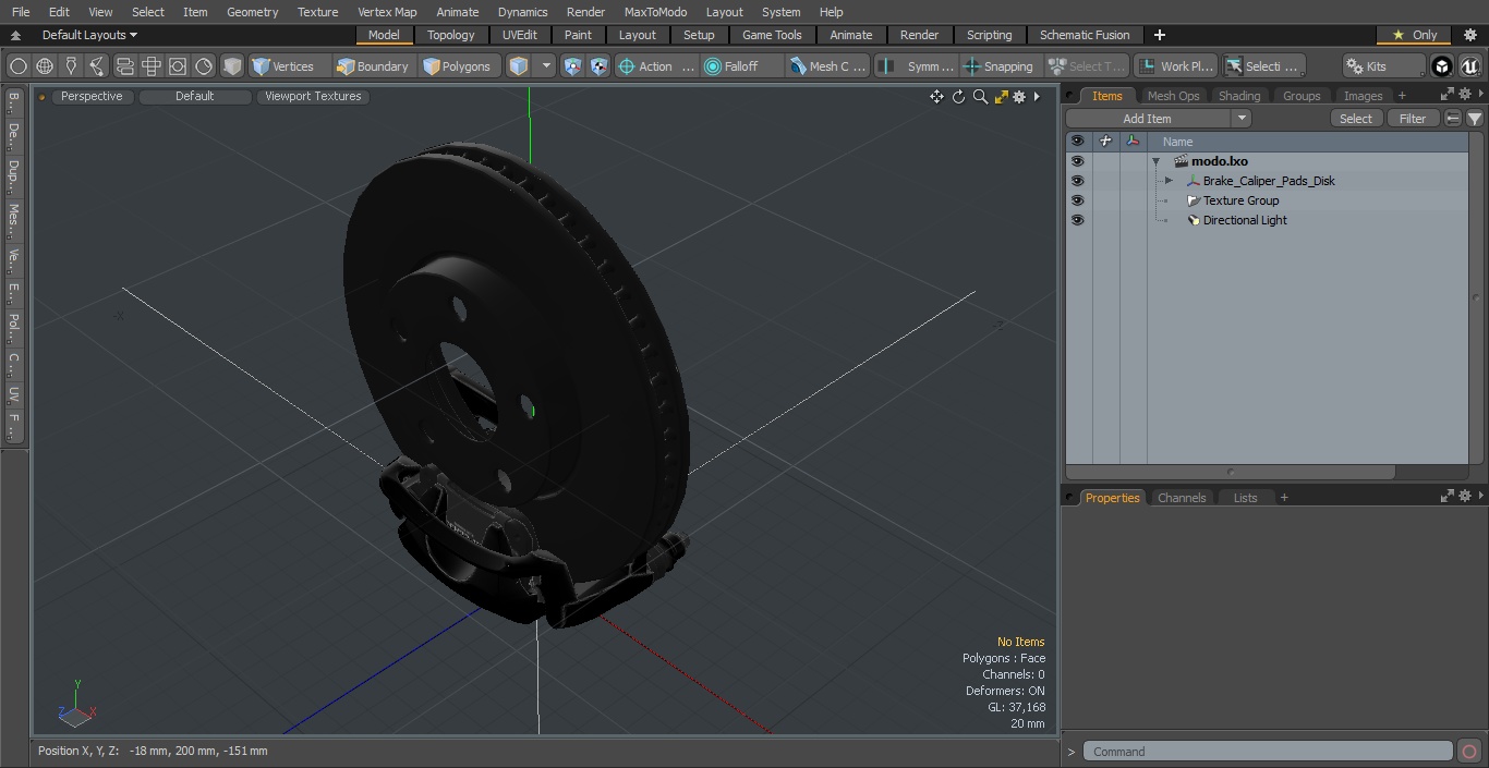 3D Brake Caliper Pads Disk model