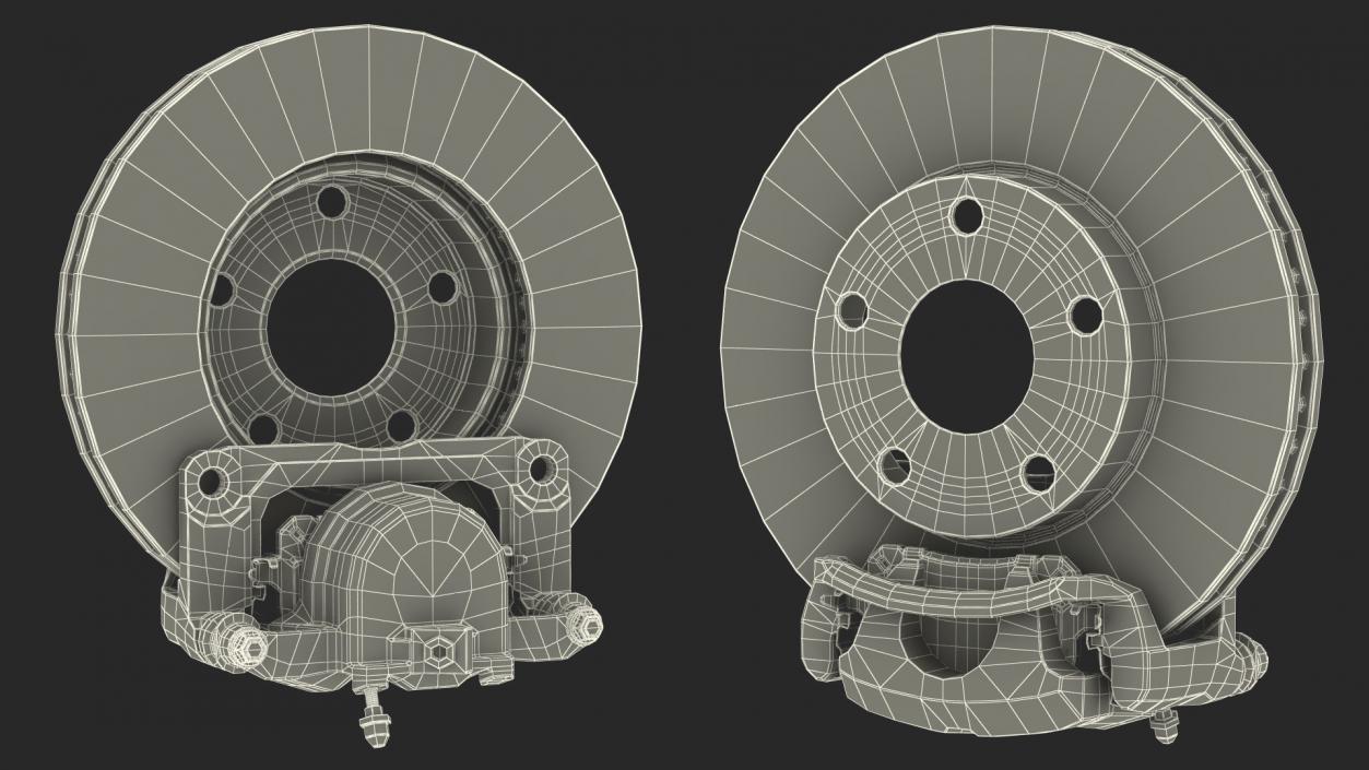 3D Brake Caliper Pads Disk model