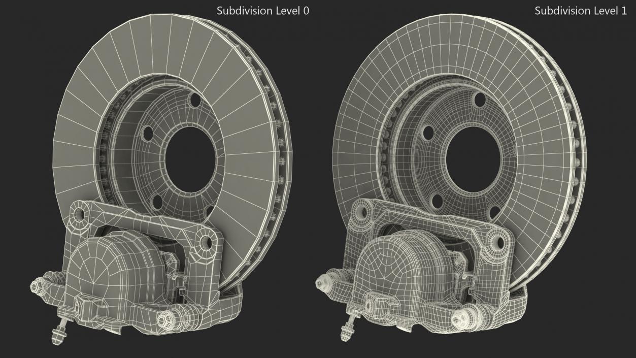 3D Brake Caliper Pads Disk model