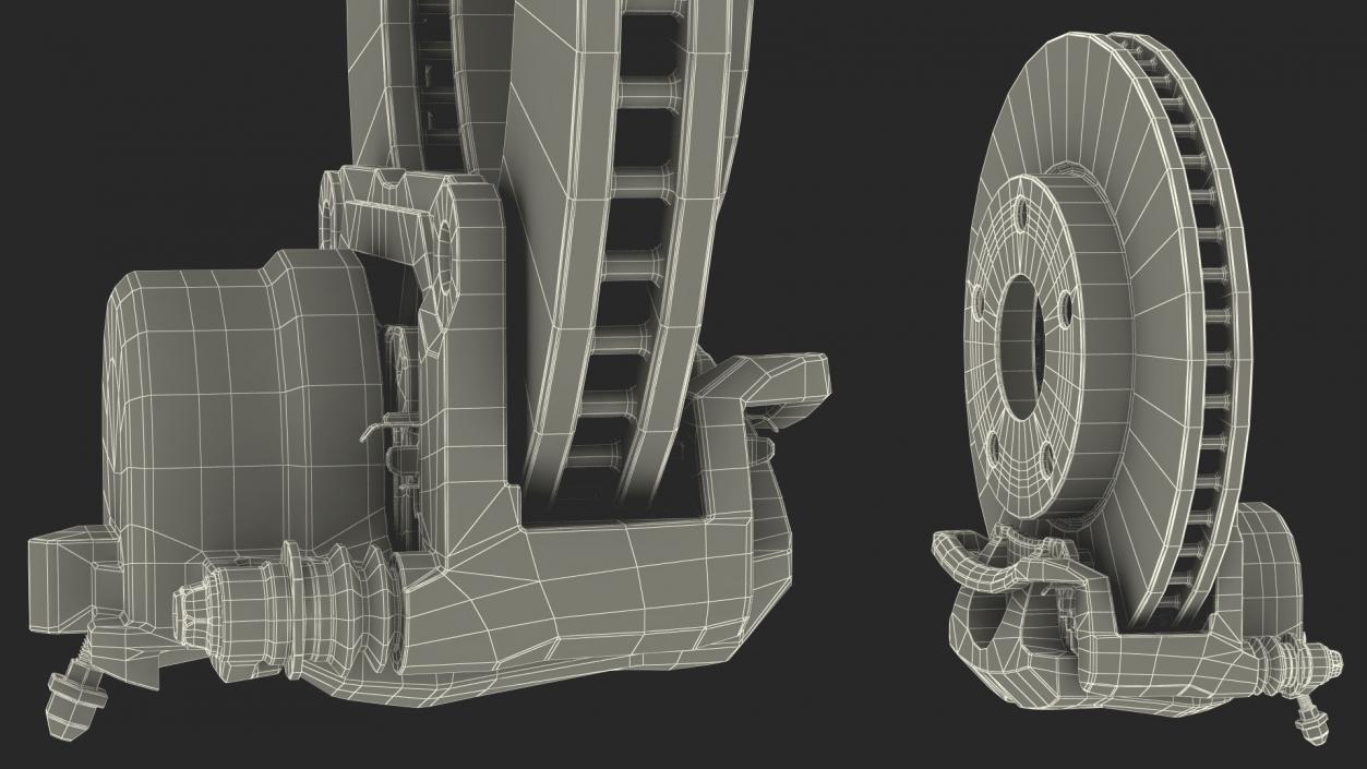 3D Brake Caliper Pads Disk model