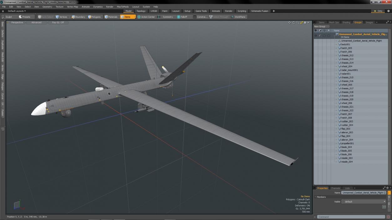 Unmanned Combat Aerial Vehicle Flight 3D