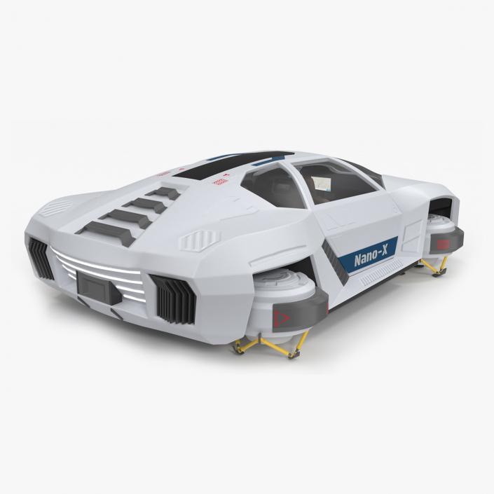 3D Hover Car White Rigged for Maya