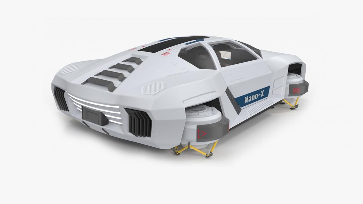 3D Hover Car White Rigged for Maya