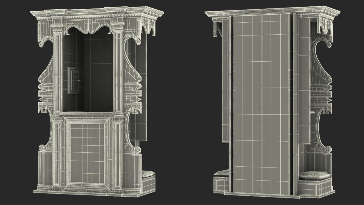 3D model Renaissance Style Confessional