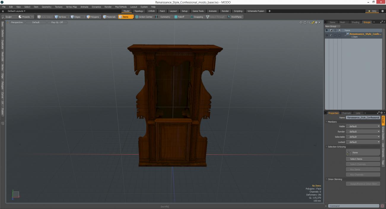 3D model Renaissance Style Confessional