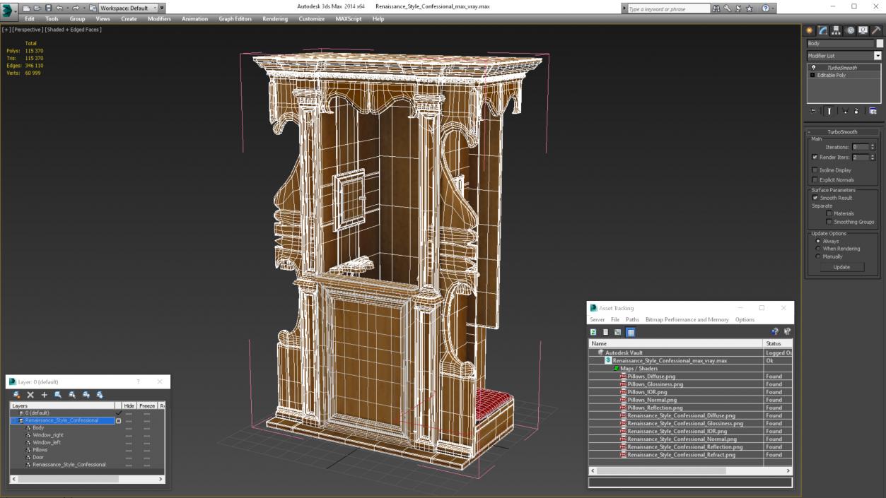 3D model Renaissance Style Confessional