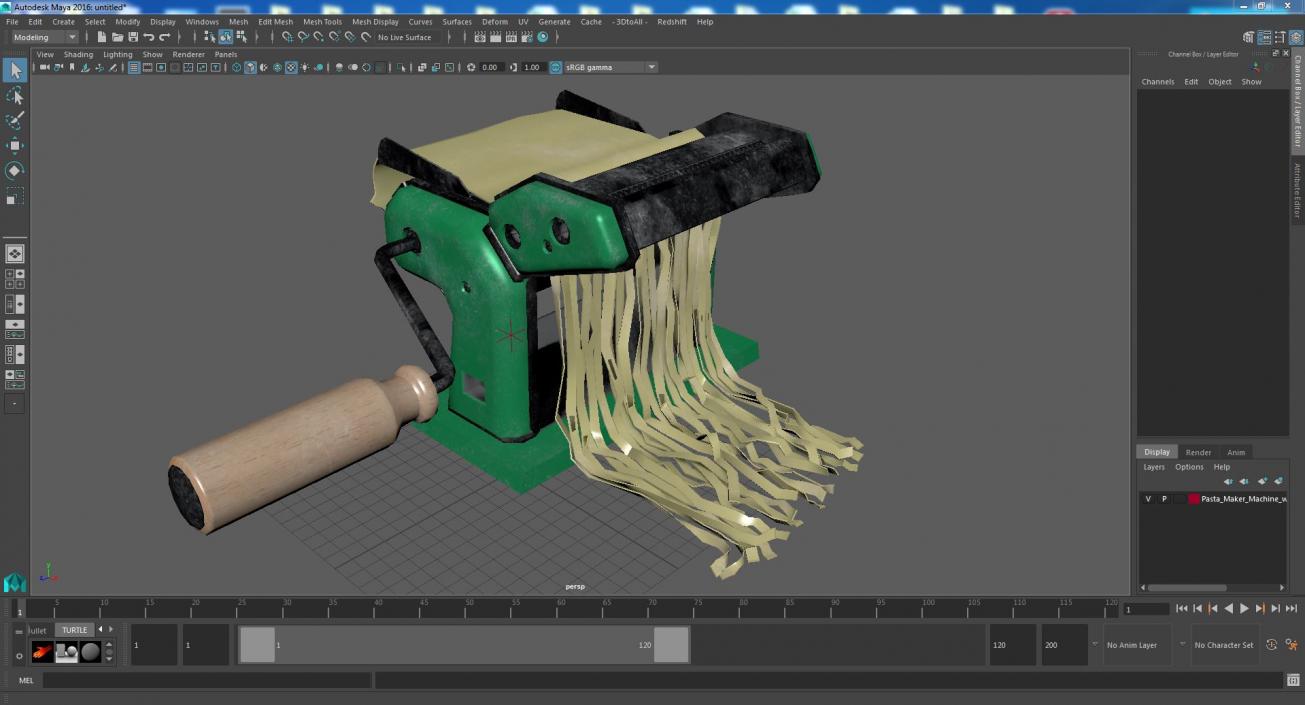 3D model Pasta Maker Machine with Roll Dough