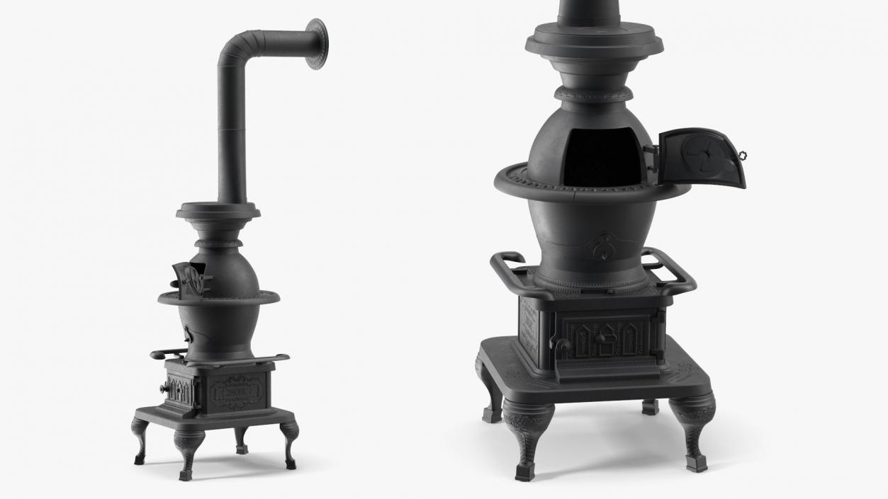 3D Potbelly Stove New Open model