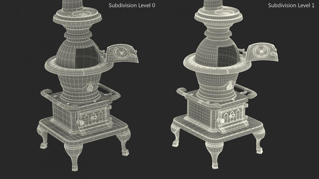 3D Potbelly Stove New Open model