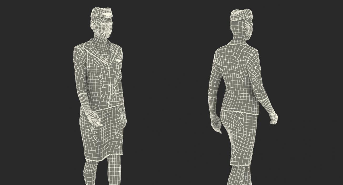 3D Stewardess Walking Pose model