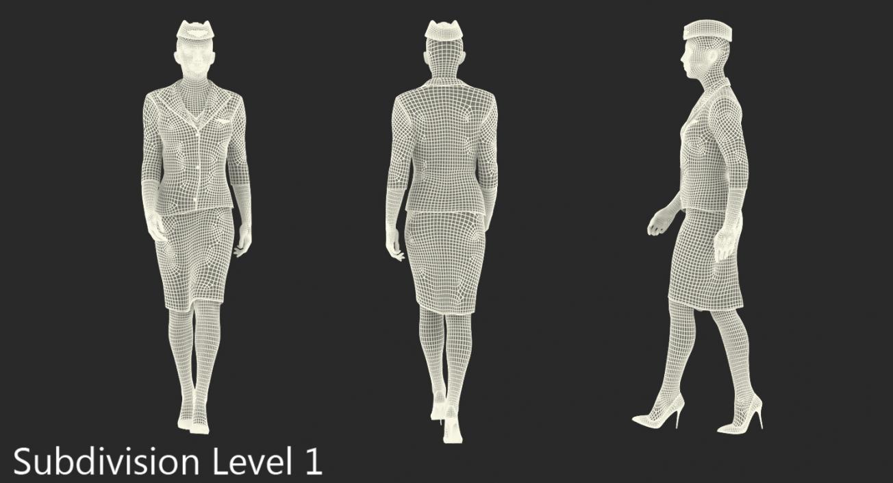 3D Stewardess Walking Pose model