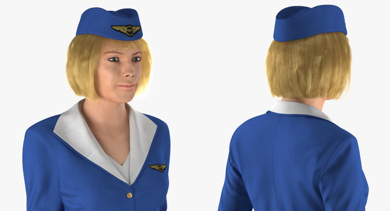 3D Stewardess Walking Pose model