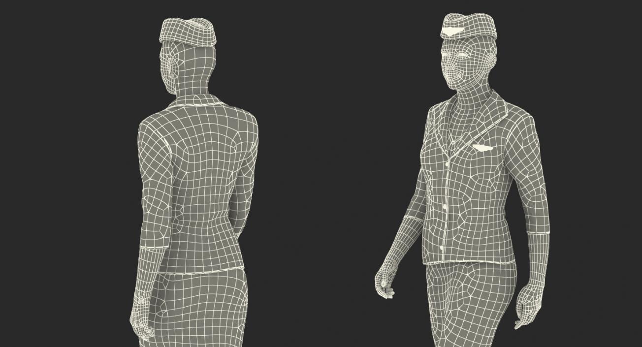 3D Stewardess Walking Pose model