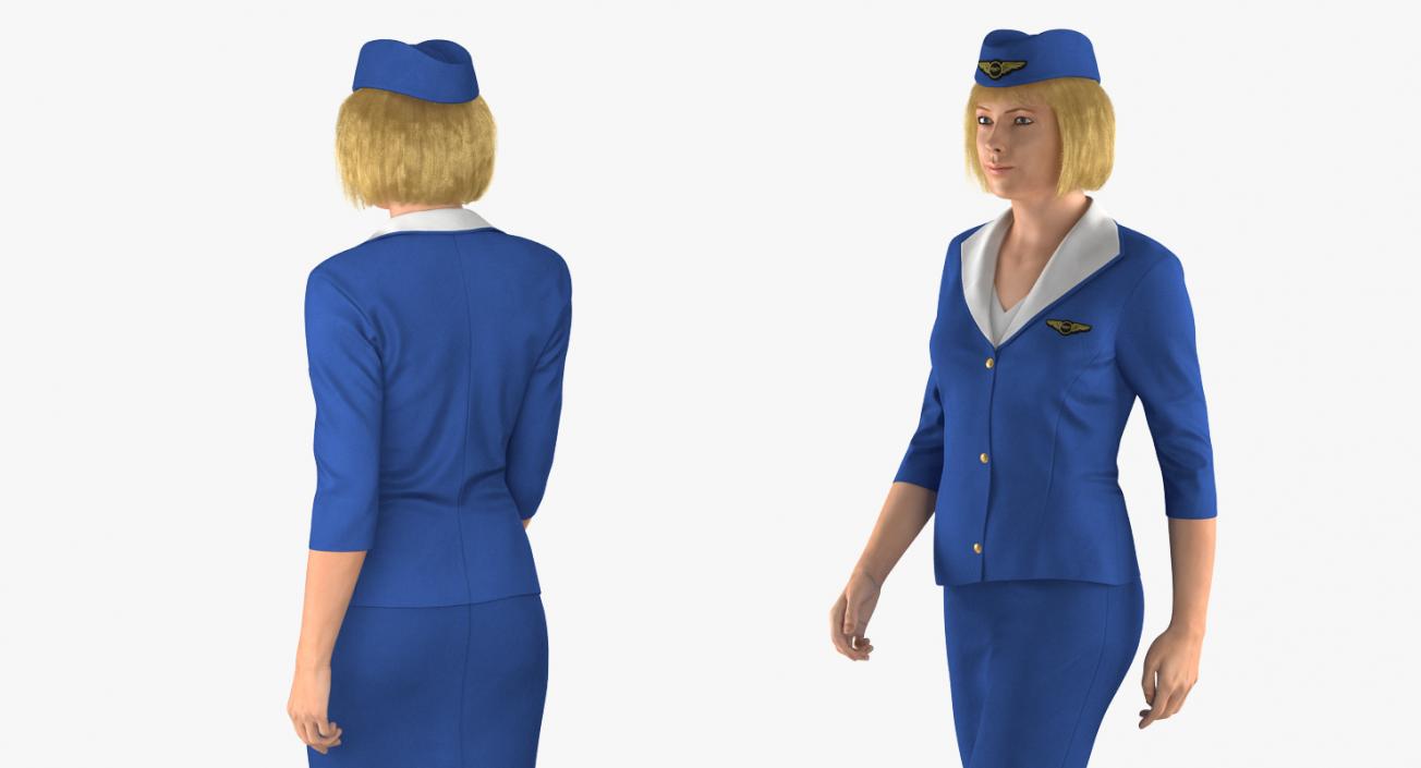 3D Stewardess Walking Pose model