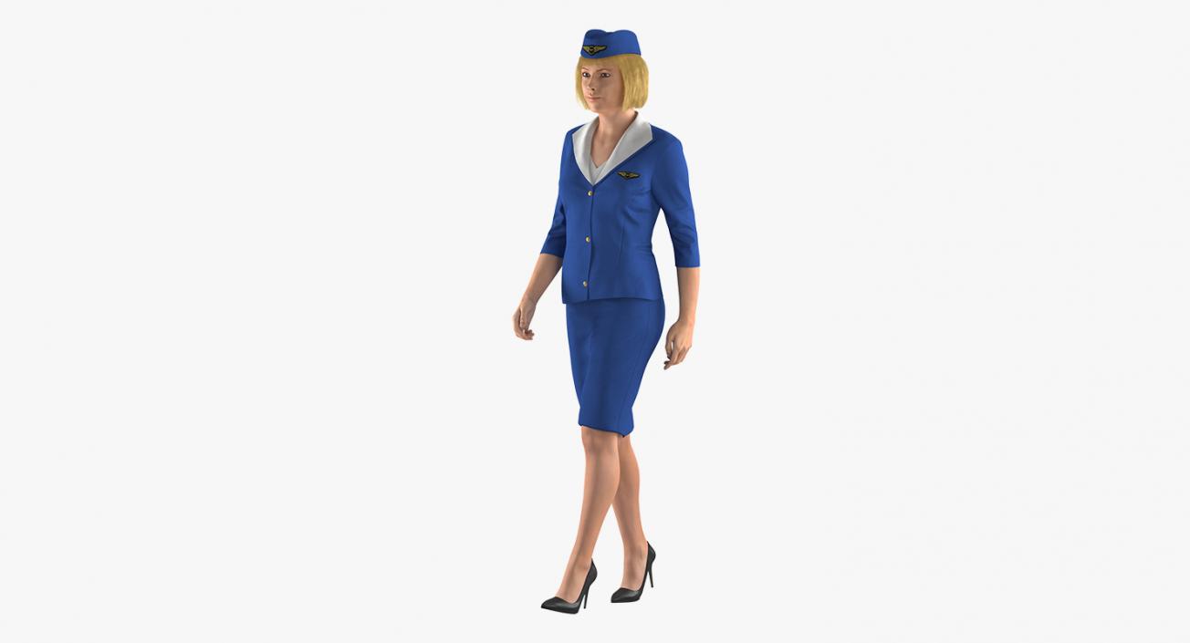 3D Stewardess Walking Pose model