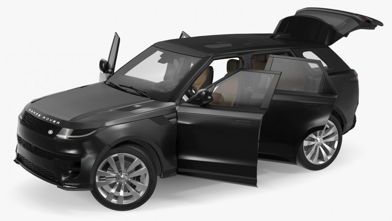 3D model Black Range Rover Sport 2023 Rigged